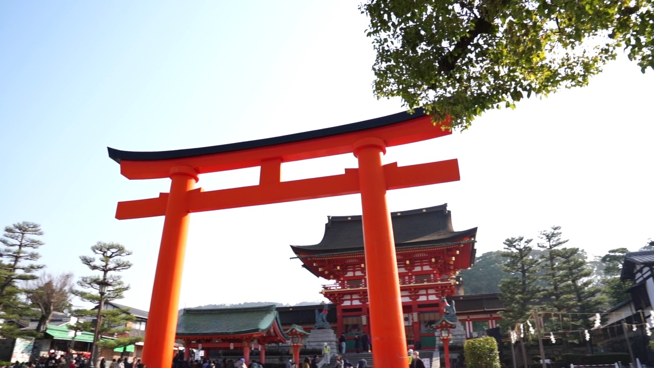 日本，京都，渡假神社。京都，2019年3月2日。视频下载