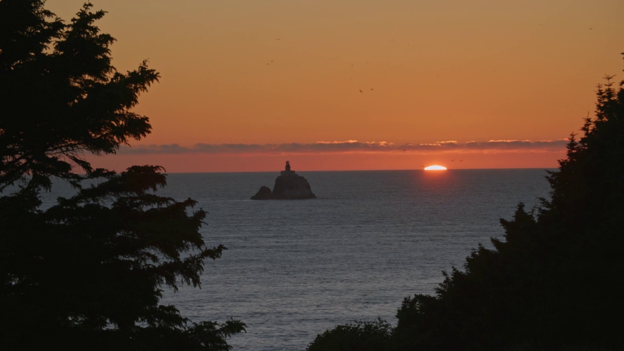 佳能海滩在夕阳下的时间流逝视频素材