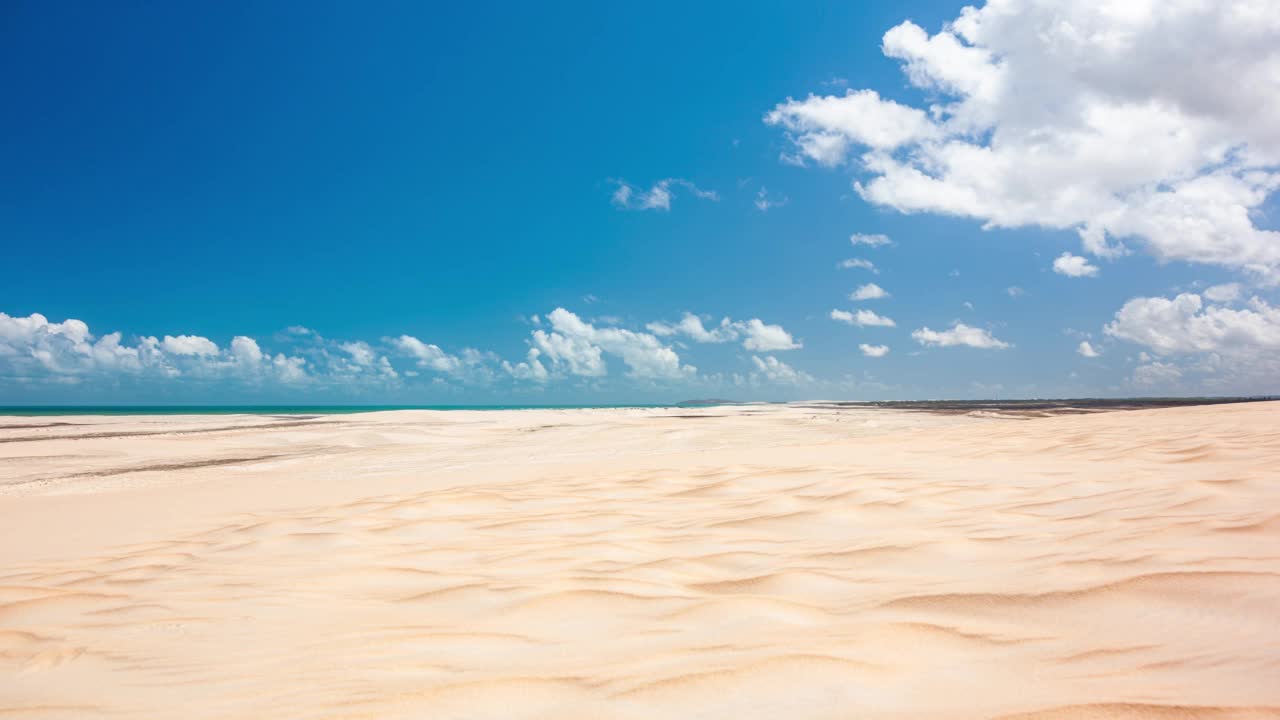 时间推移的沙丘和云，Jericoacoara，福塔莱萨，巴西视频素材