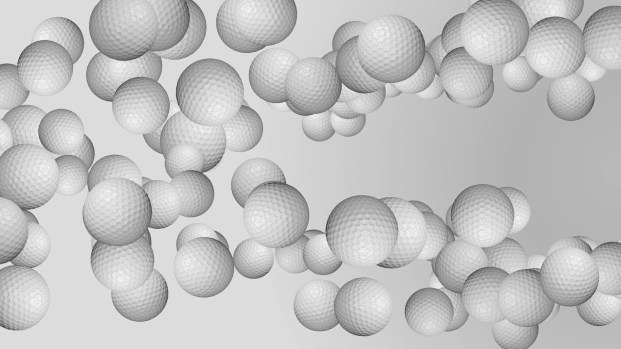 循环3D动画的下落黄金高尔夫球渲染4K背景。视频素材