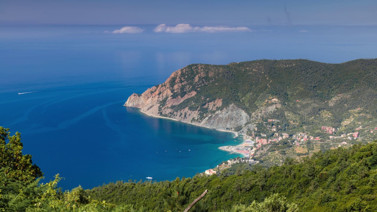 蒙特罗索海景时间在五个国家，蒙特罗索海景，利古里亚，意大利视频素材