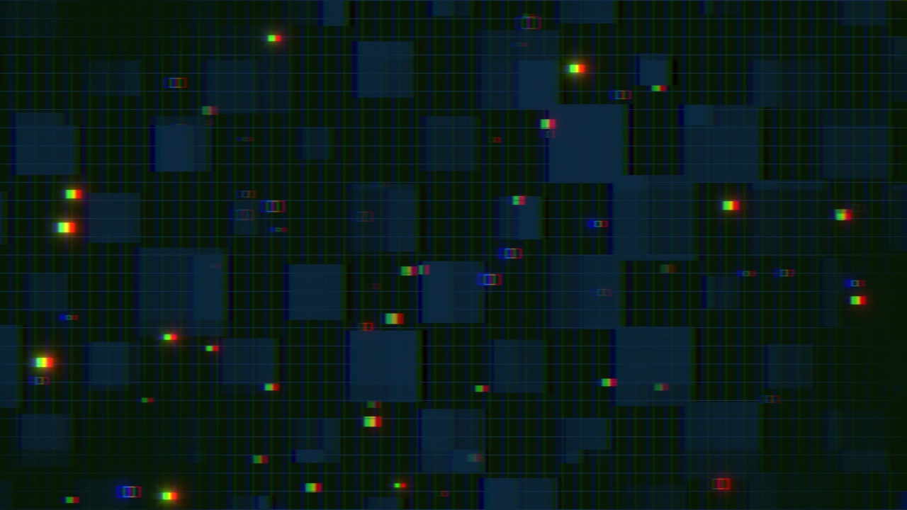 计算机屏幕上带有故障的数字几何图案视频素材