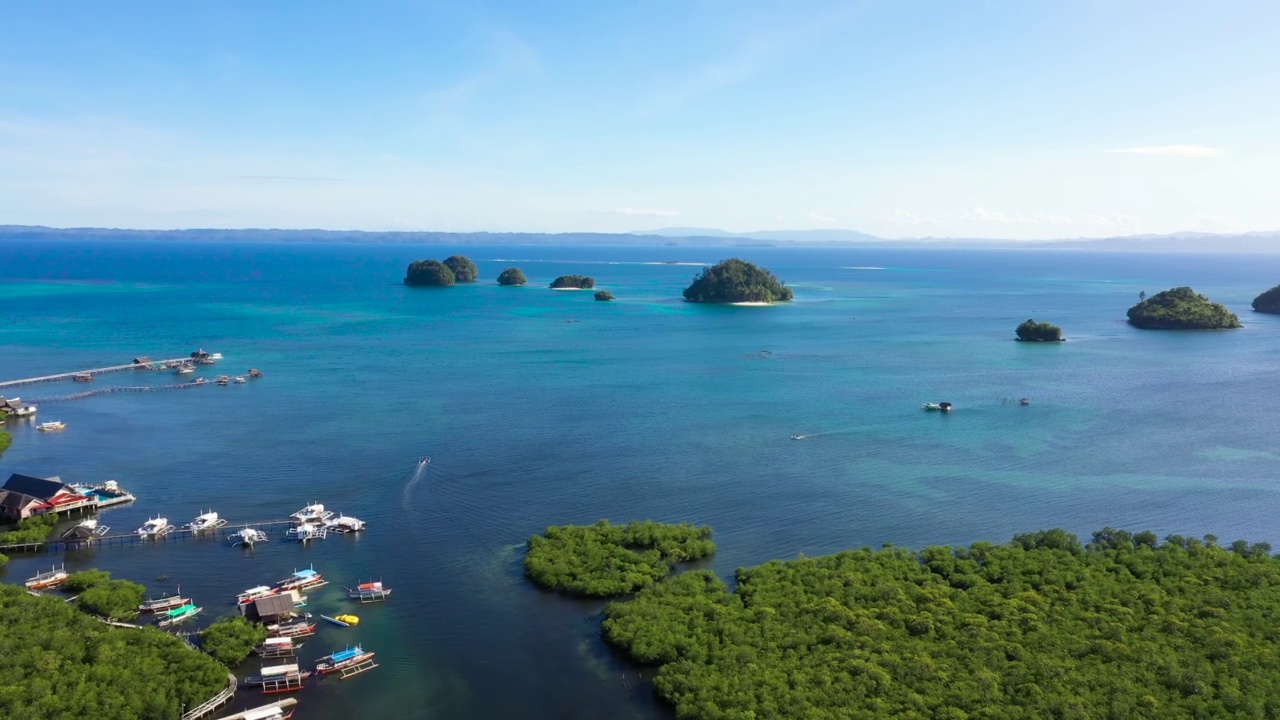 不列颠尼亚群岛。Surigao Del Sur，棉兰老岛，菲律宾。视频素材