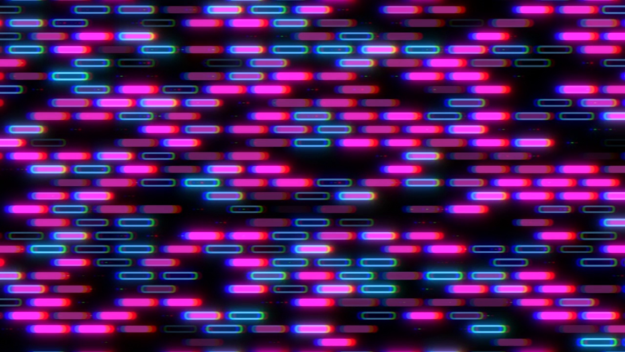 计算机屏幕上带有故障的数字几何图形视频素材