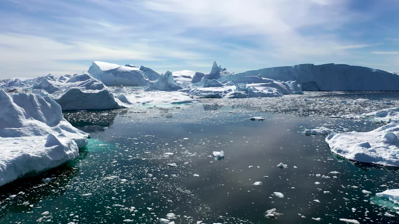 全球变暖和气候变化概念中的北极冰自然景观，视频素材