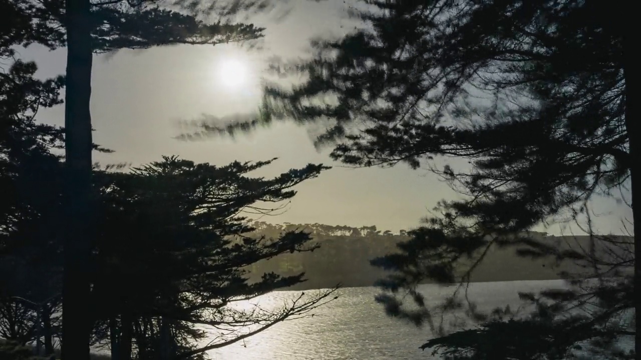 晴天莫塞德湖旧金山多风时间流逝视频素材