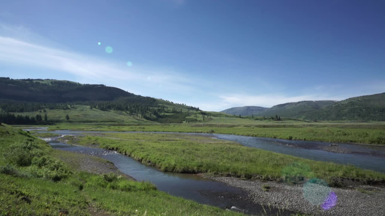 美国黄石公园/怀俄明州的风景视频素材