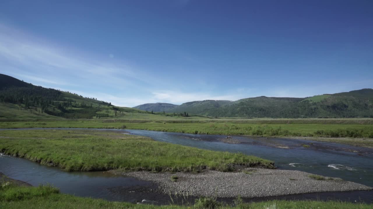 美国黄石公园/怀俄明州的风景视频素材