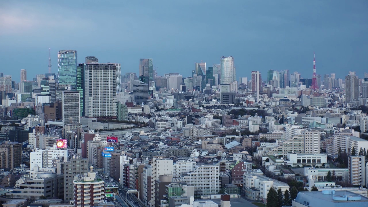 日本东京:东京日出都市景观。时间流逝。视频素材