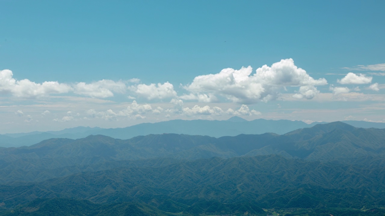 山、蓝天、白云流淌视频素材