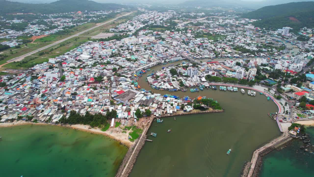 阳东镇，富国，越南，鸟瞰图视频素材