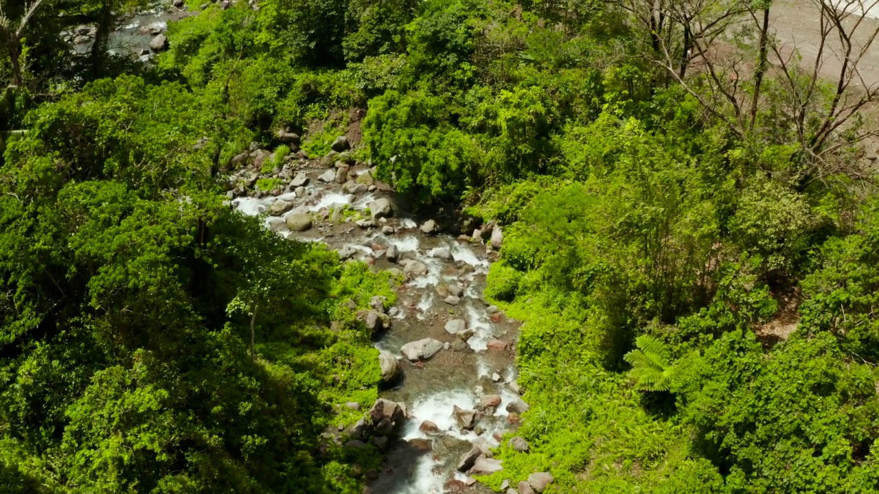 河流在山林中流淌，菲律宾，卡米根。视频素材