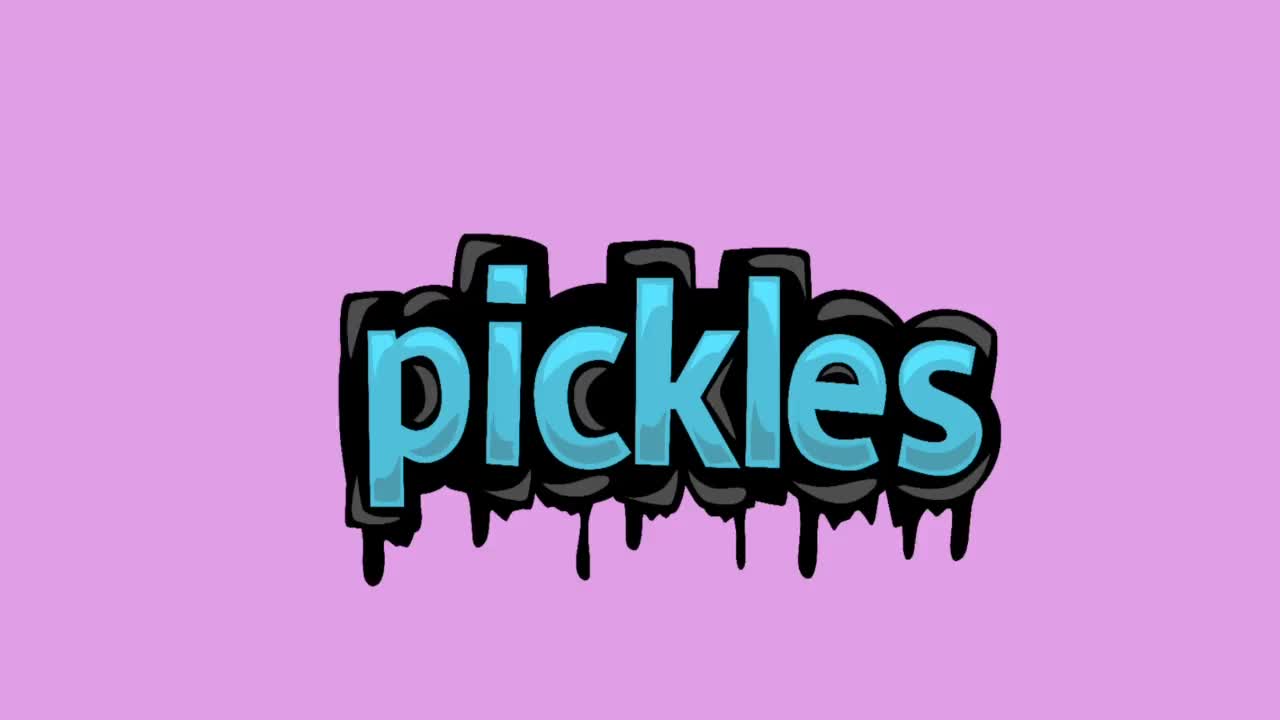 粉红色屏幕动画视频写PICKLES视频素材