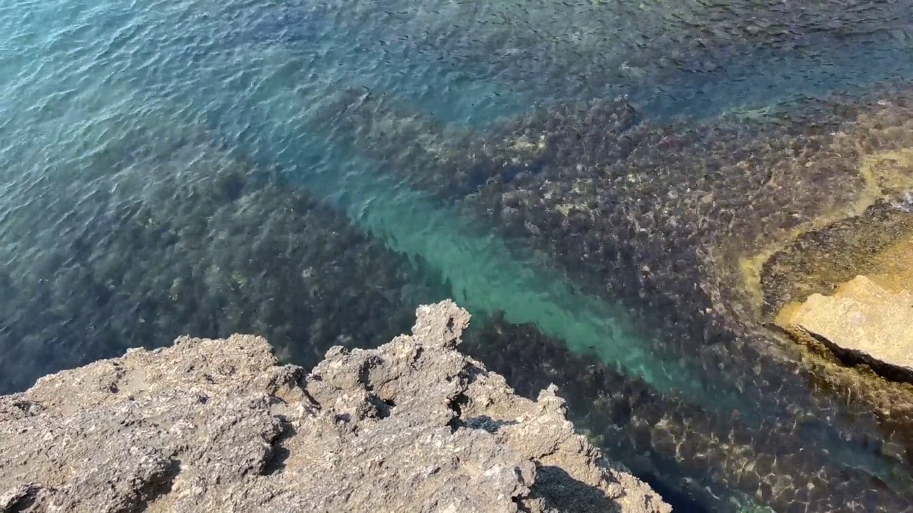 地中海多岩石的海岸线。视频素材