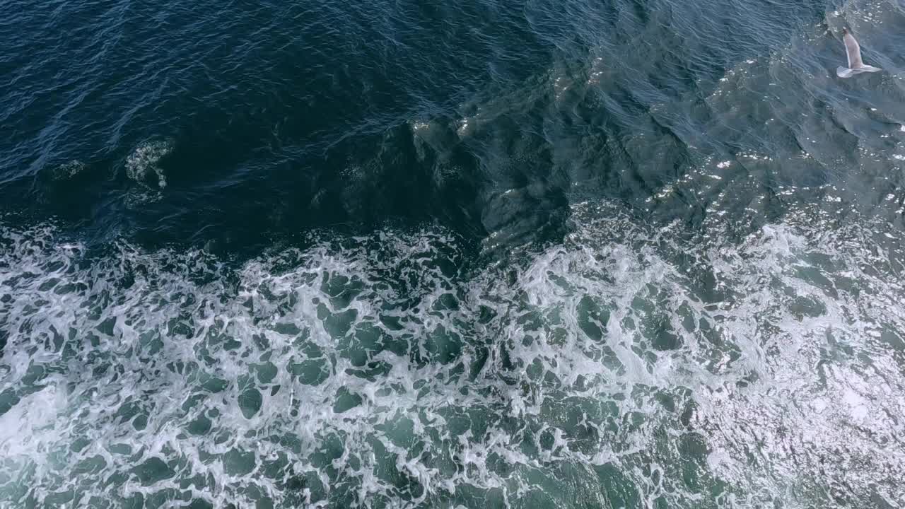 海水在船舷的水面上移动视频素材