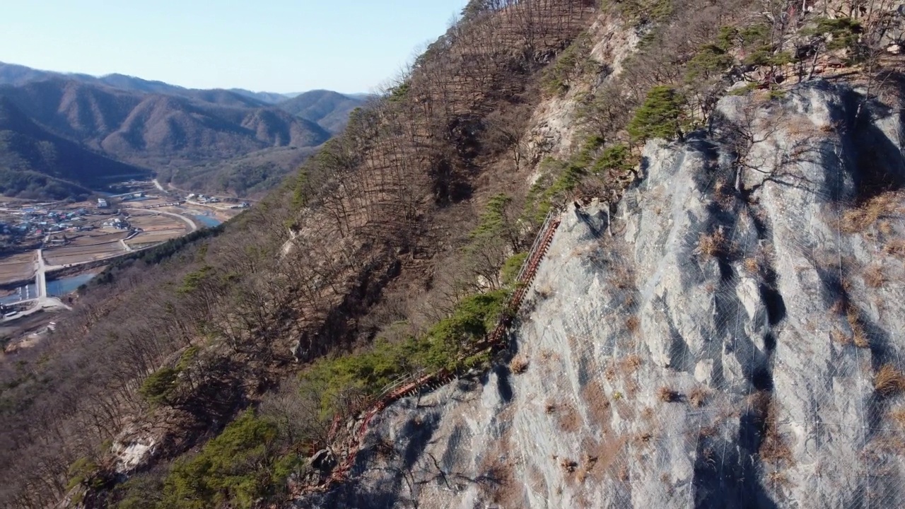 甘显休闲区，西金山大峡谷和天空塔/原州市，江原道，韩国视频素材