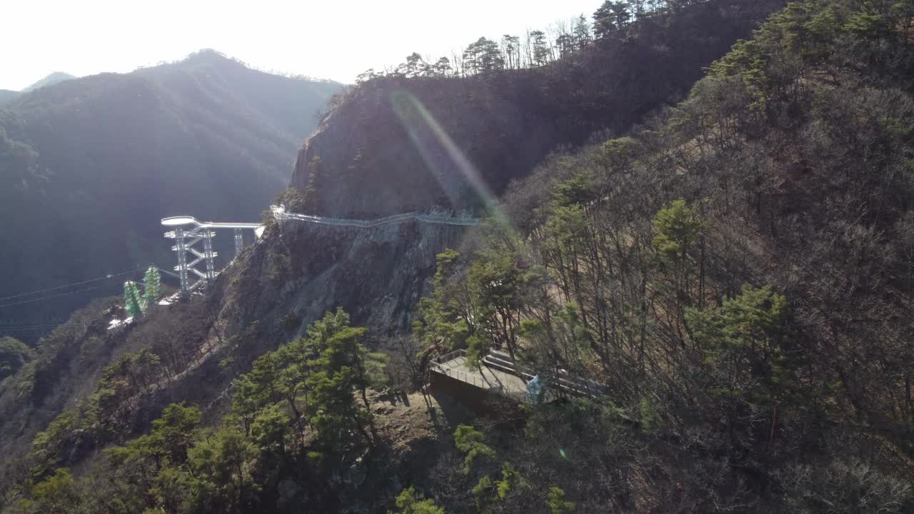 甘显休闲区，西金山大峡谷和天空塔/原州市，江原道，韩国视频素材