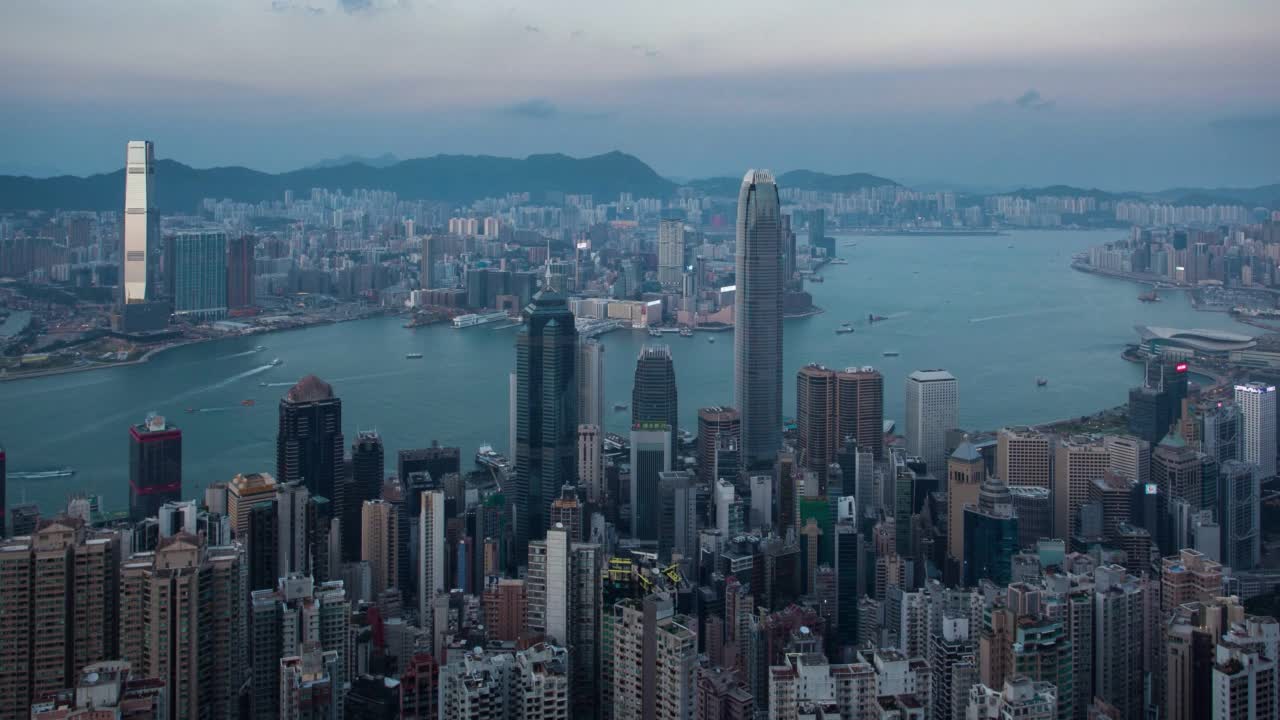 香港时间从太平山流逝视频素材