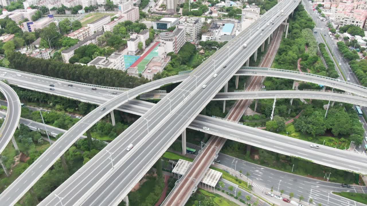 城市道路建设，城市立交桥视频素材