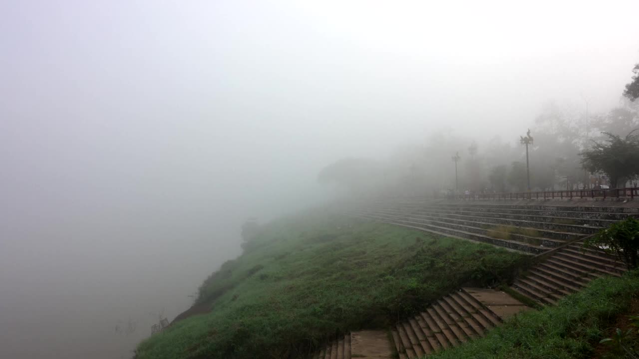 在洛依省的江汗区看湄公河，时间流逝视频素材