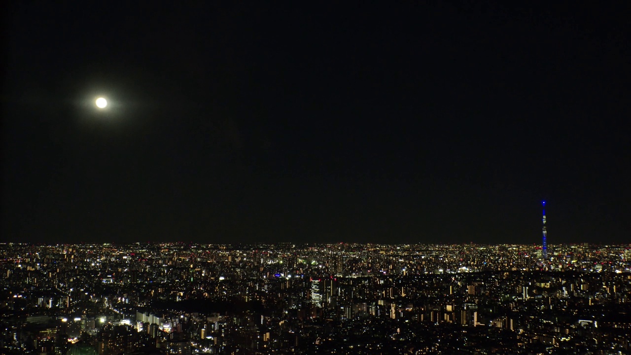 日本东京:东京夜景。时间流逝。视频素材