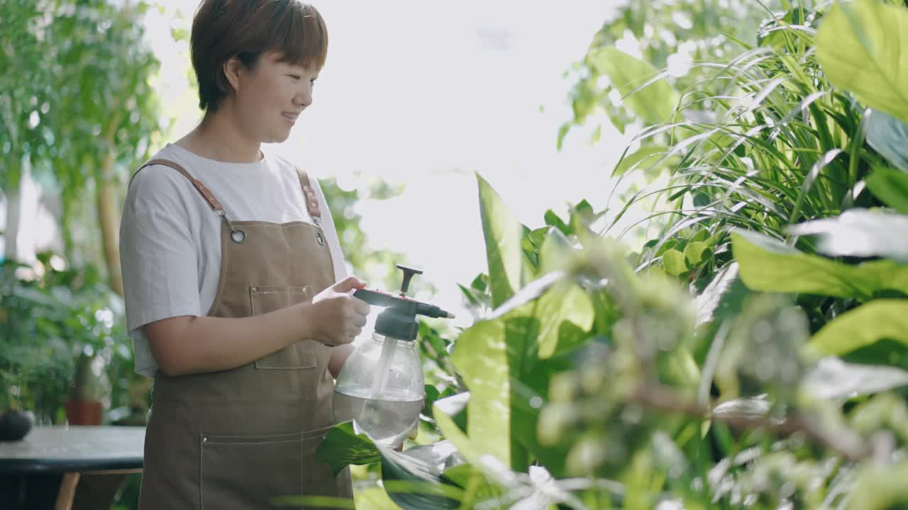 年轻女子站在店里的肖像视频素材