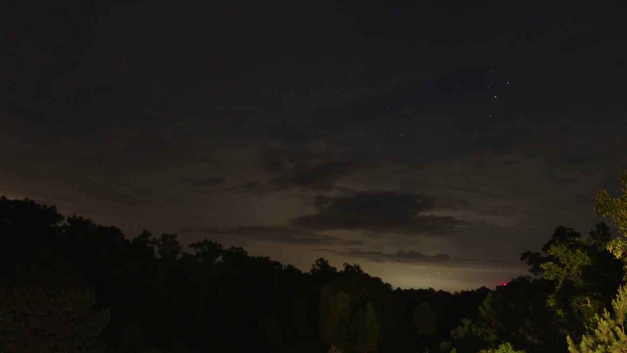 夜晚闪电风暴，时间流逝视频素材