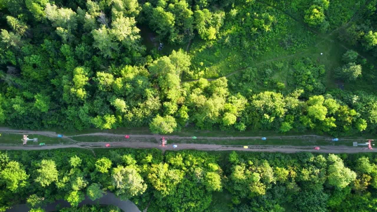 哈尔科夫市缆车景点鸟瞰图视频素材