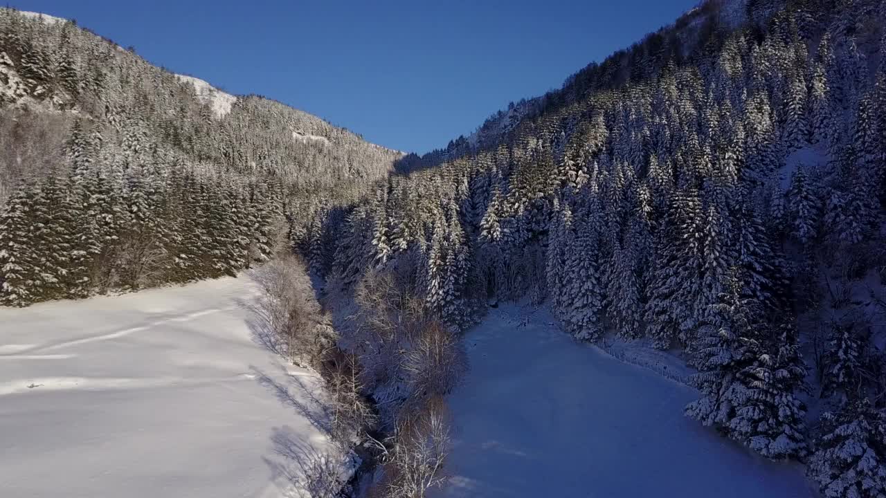 挪威卑尔根Kalandsvann地区的冬季景观视频素材