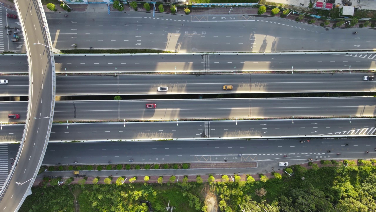 城市道路交通航拍视频素材