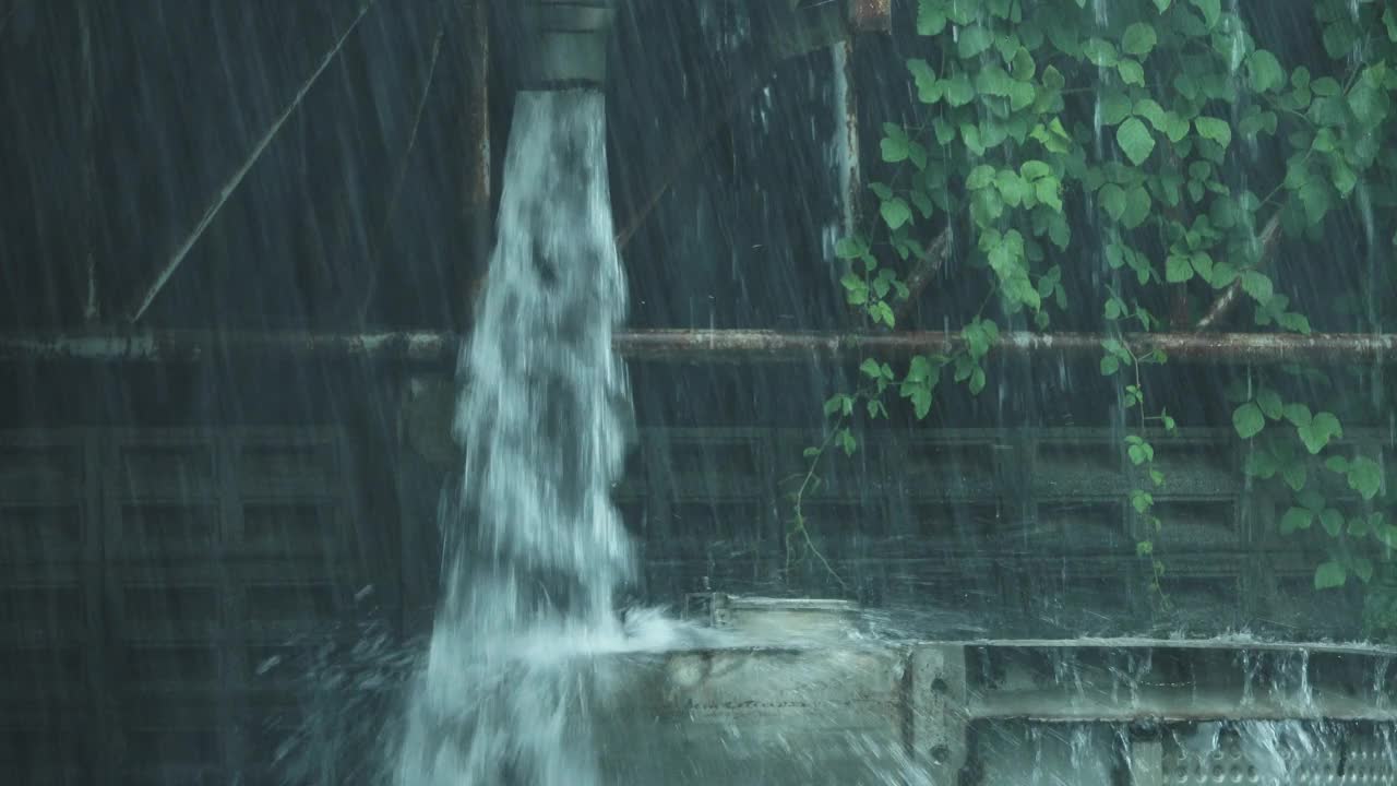 屋顶苔藓上的雨滴视频素材