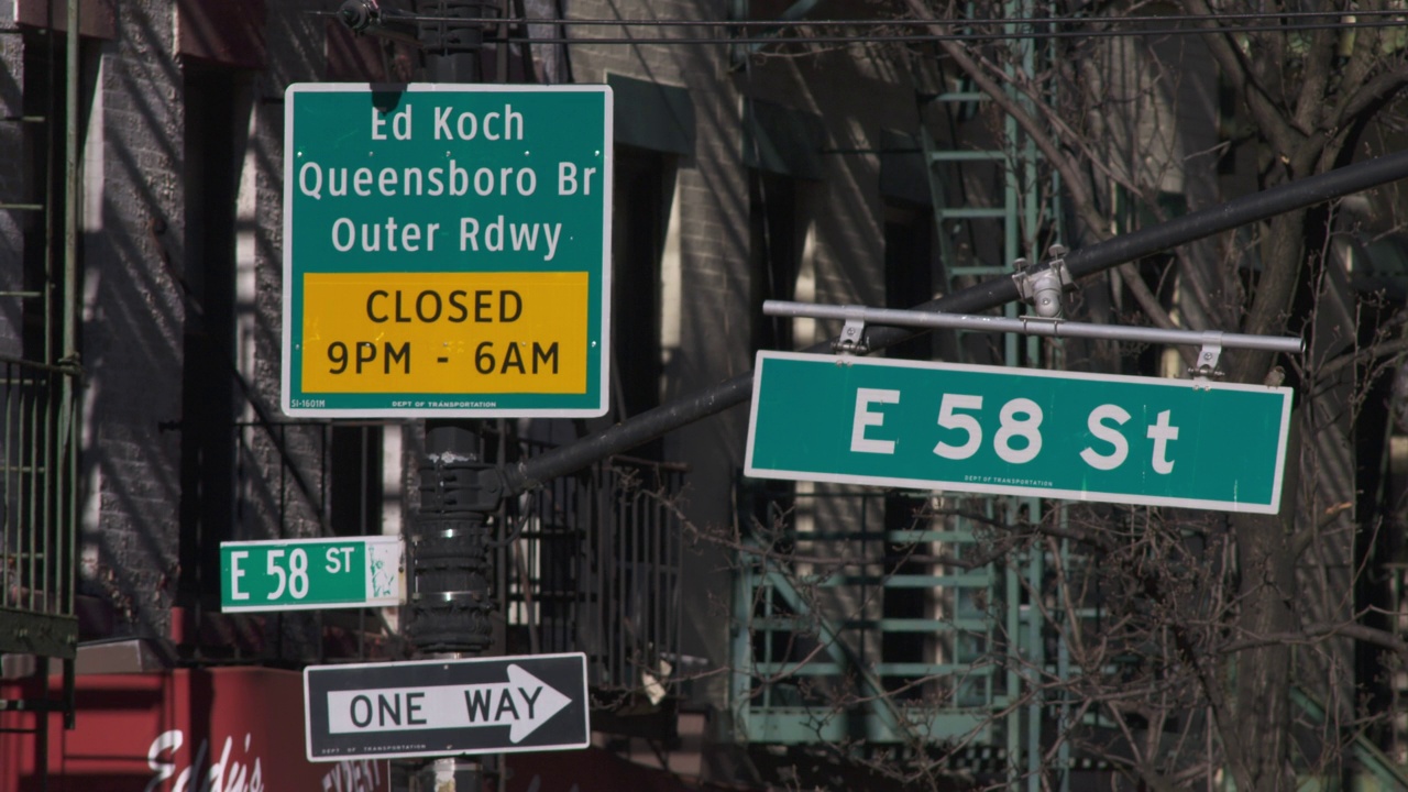 Ed Koch Queensboro大桥的标志视频素材