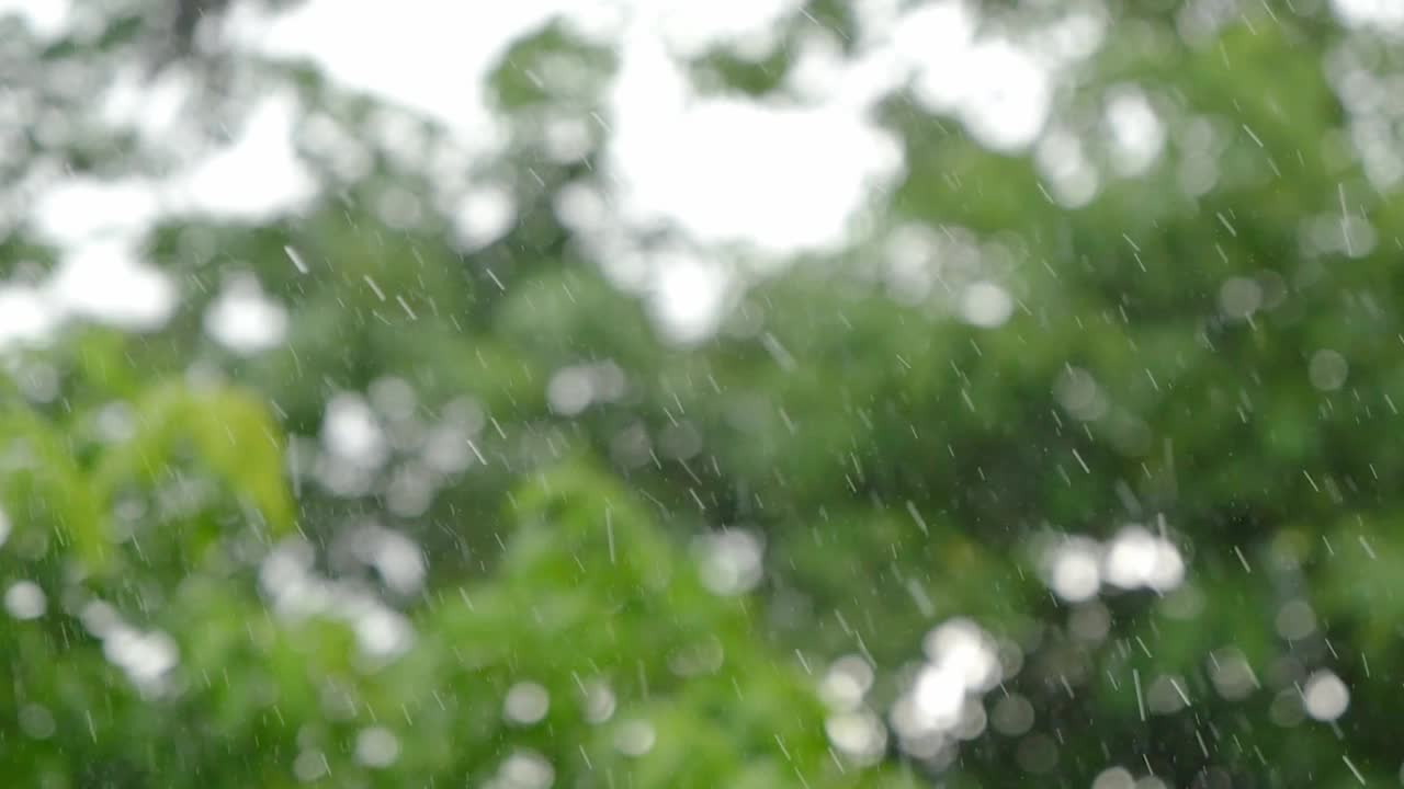 雨滴从天空落下。视频素材