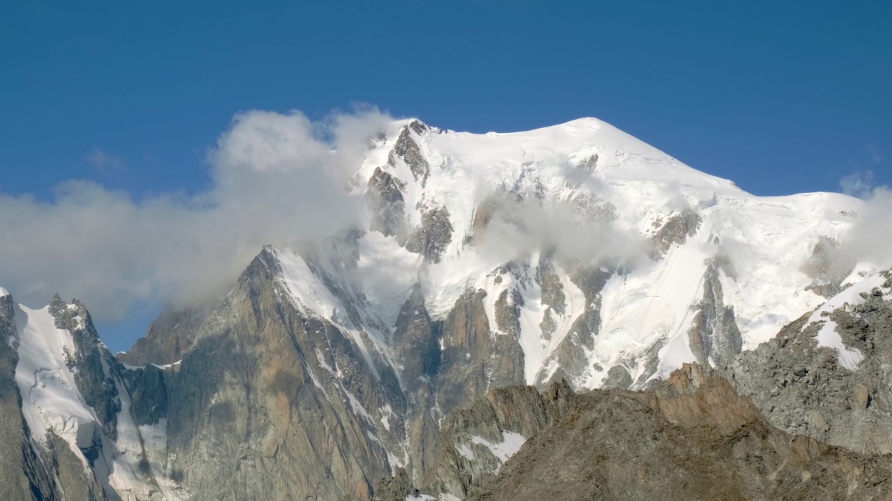 阿尔卑斯山勃朗峰的全景，视频素材