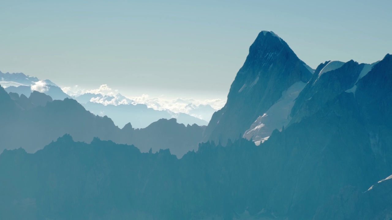 chamonix阿尔卑斯山的全景视频素材