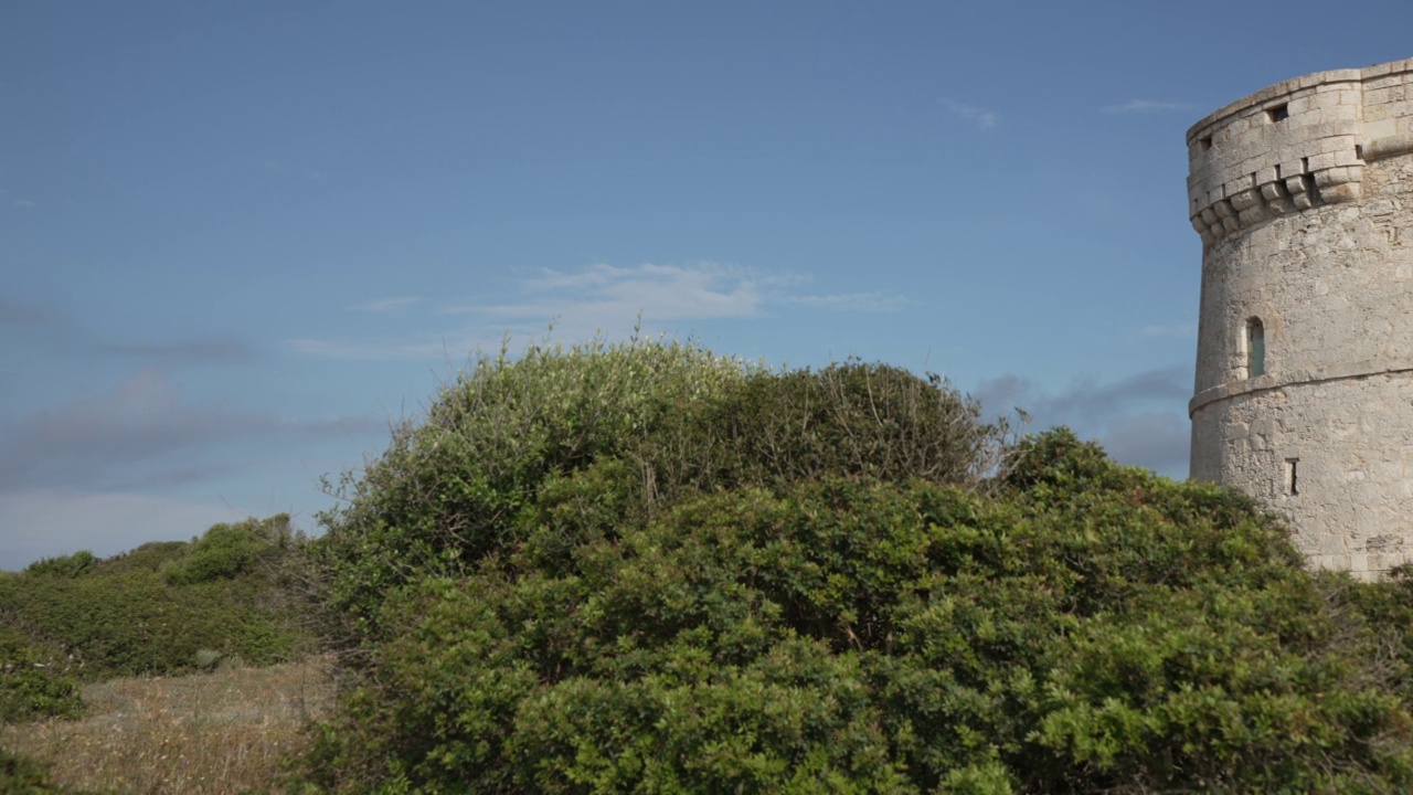 Torre de Son Ganxo，城堡，蓬塔普利马，梅诺卡，巴利阿里群岛，西班牙，地中海，欧洲视频素材