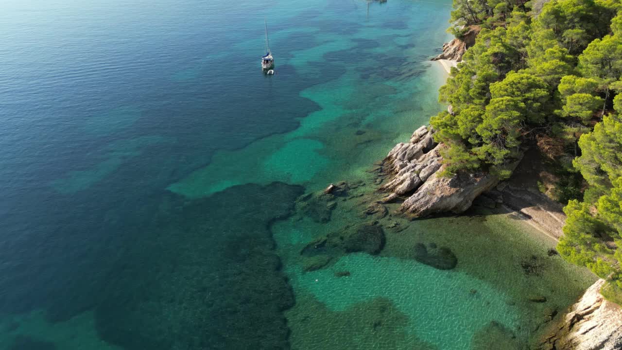 爱奥尼亚岛美丽的海滩和海岸视频素材