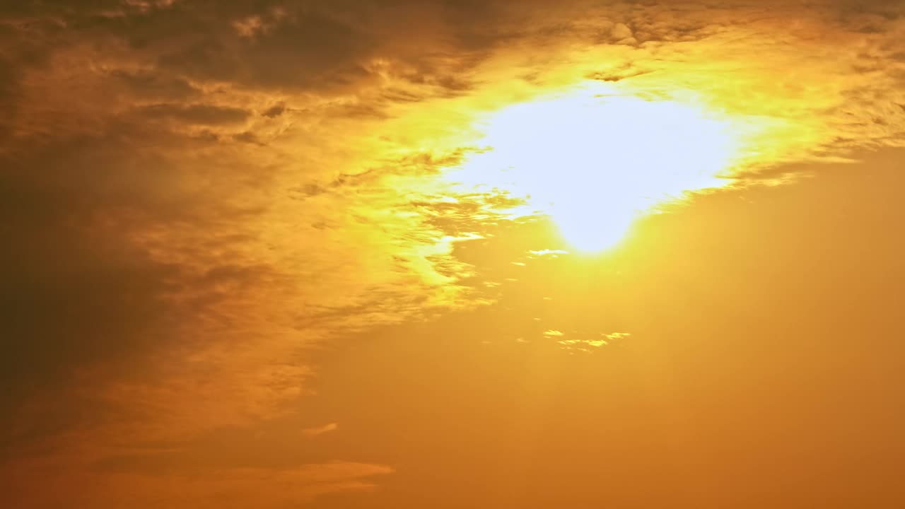 日落时的天空云和太阳风景视频素材