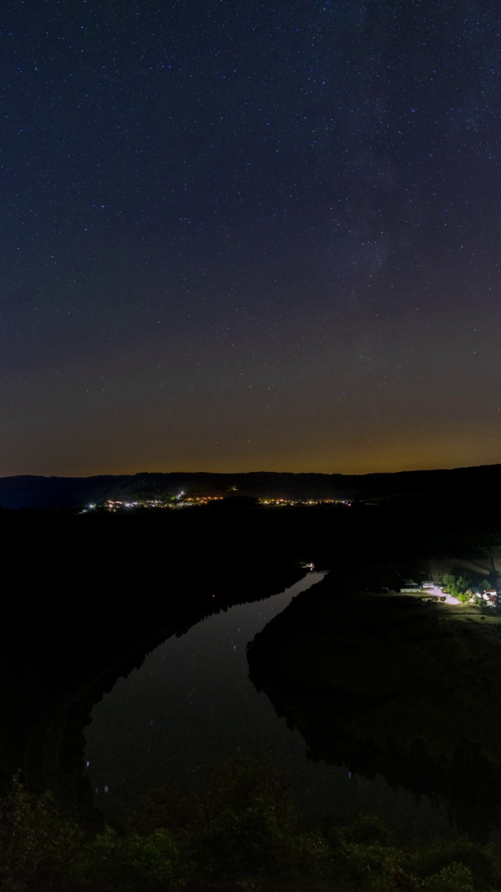 夜景，满是星星的夜晚视频素材