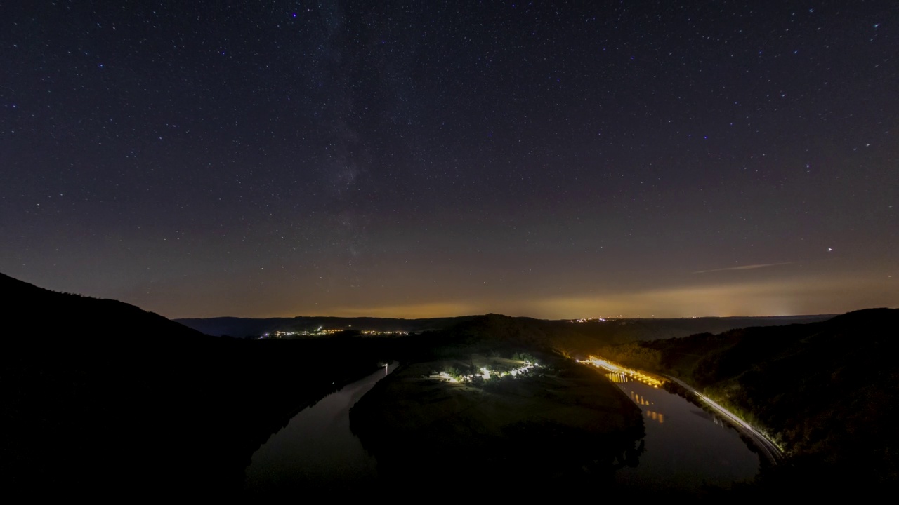 夜景，满是星星的夜晚视频素材