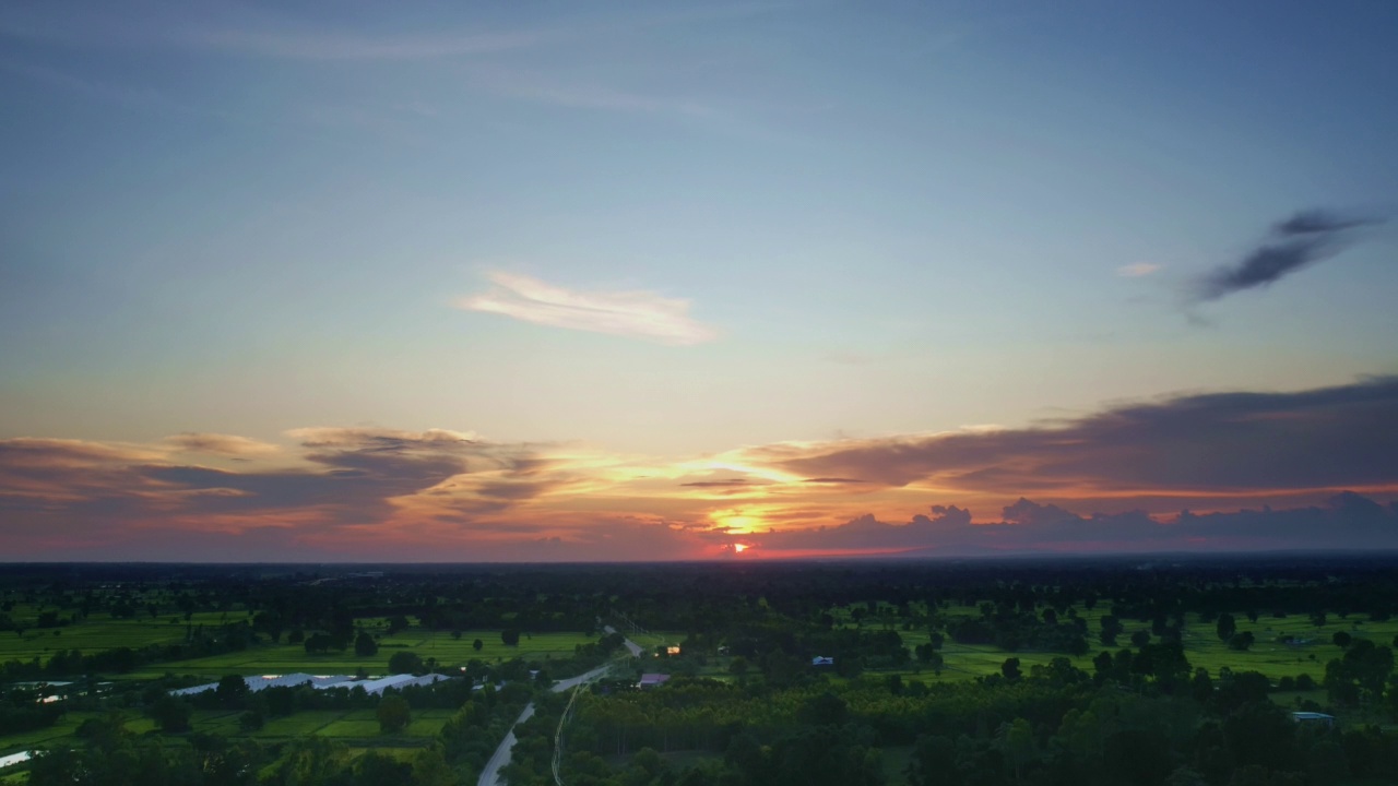 美天空夕阳多彩视频素材