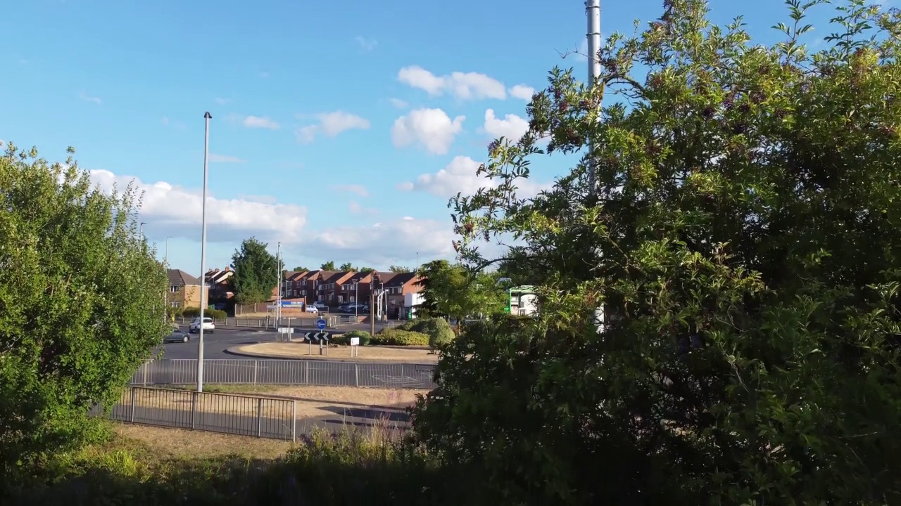 英国道路和交通的鸟瞰图视频素材