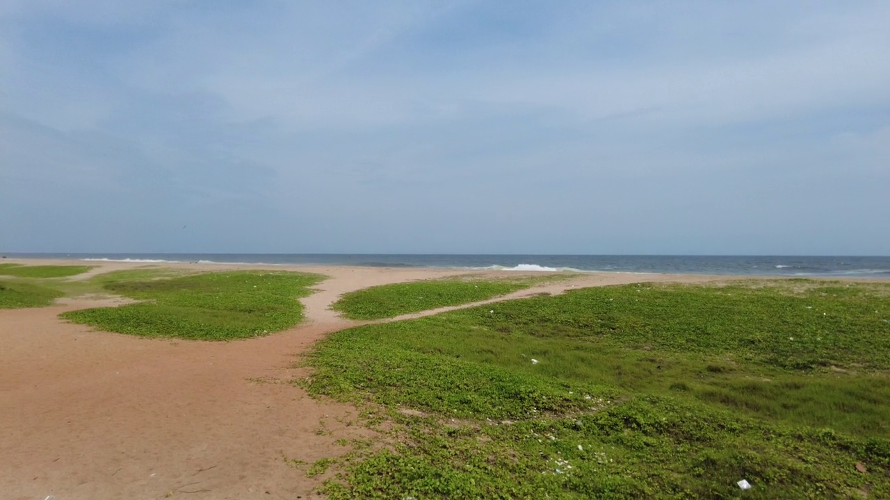 普瓦金色沙滩，Thiruvananthapuram，喀拉拉，海景视频素材