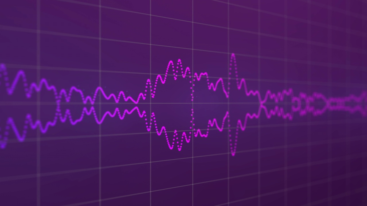 粉红色背景上的声音或声音波形。视频素材