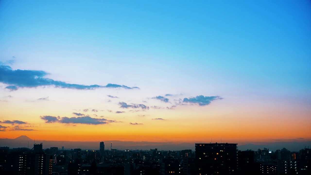 从日落到夜晚的天空图像视频素材