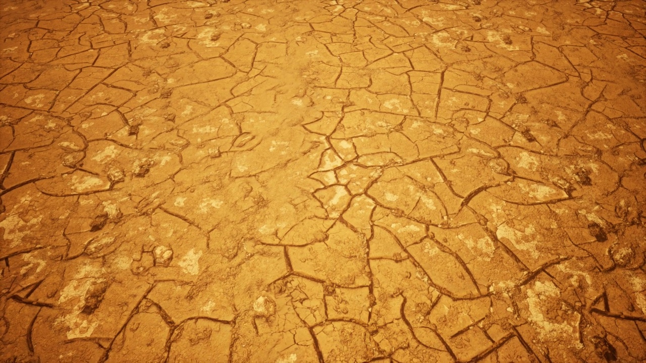 长期干旱造成大面积旱地和土壤龟裂视频素材