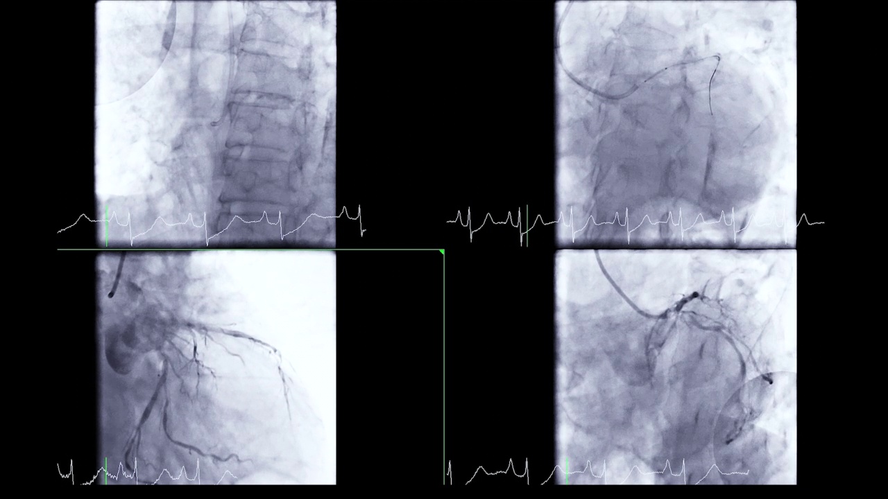 冠状动脉造影。视频素材