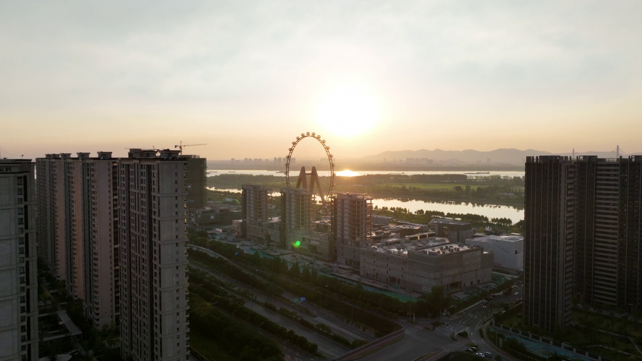 现代住宅区鸟瞰图视频素材