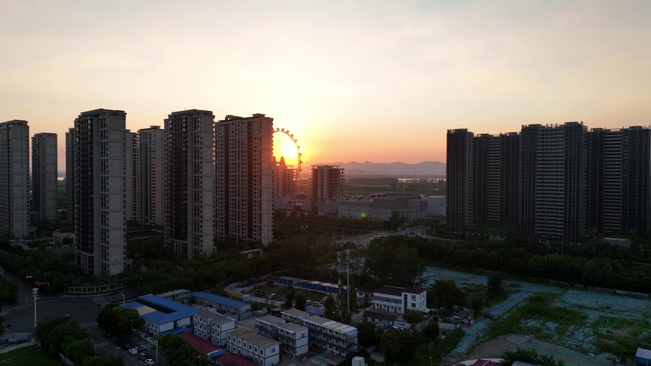 现代住宅区鸟瞰图视频素材