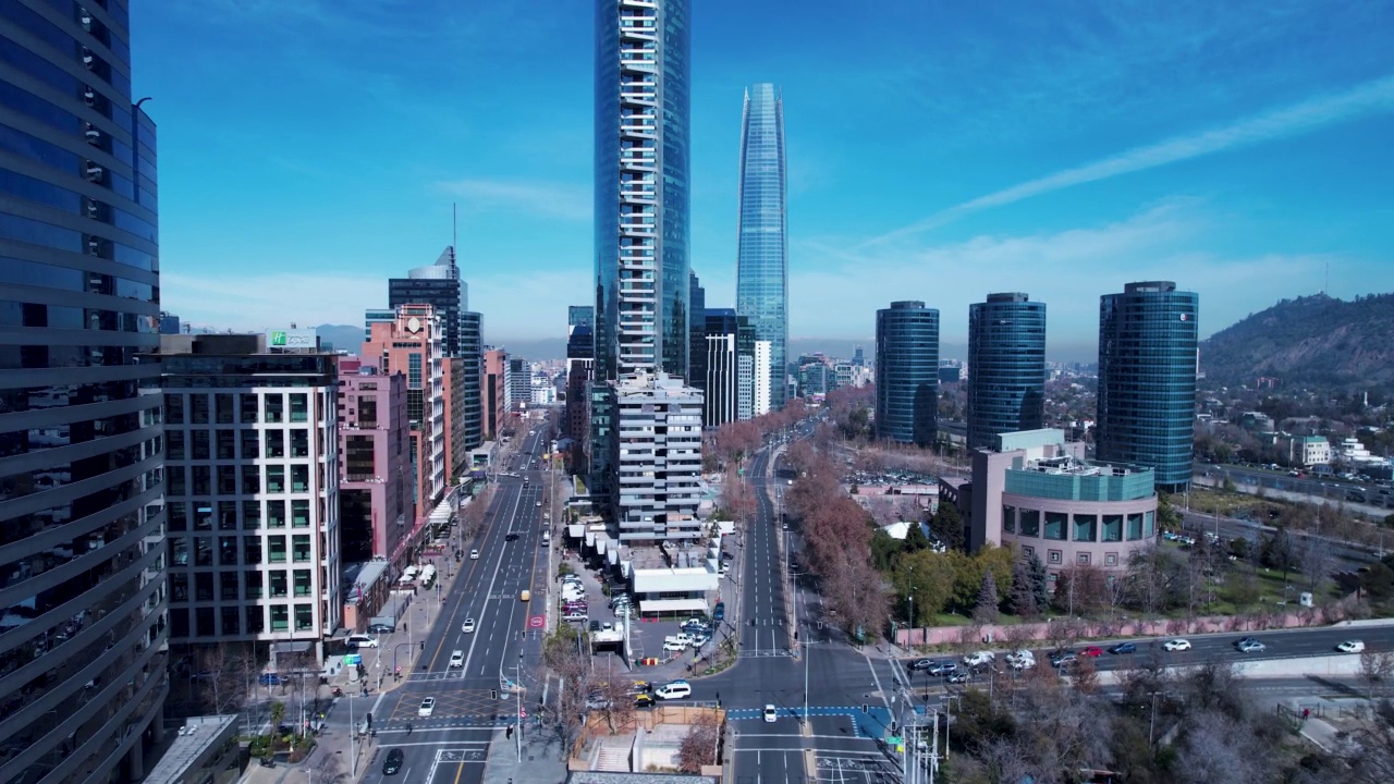 圣地亚哥城市景观智利首都，南美洲国家。视频素材